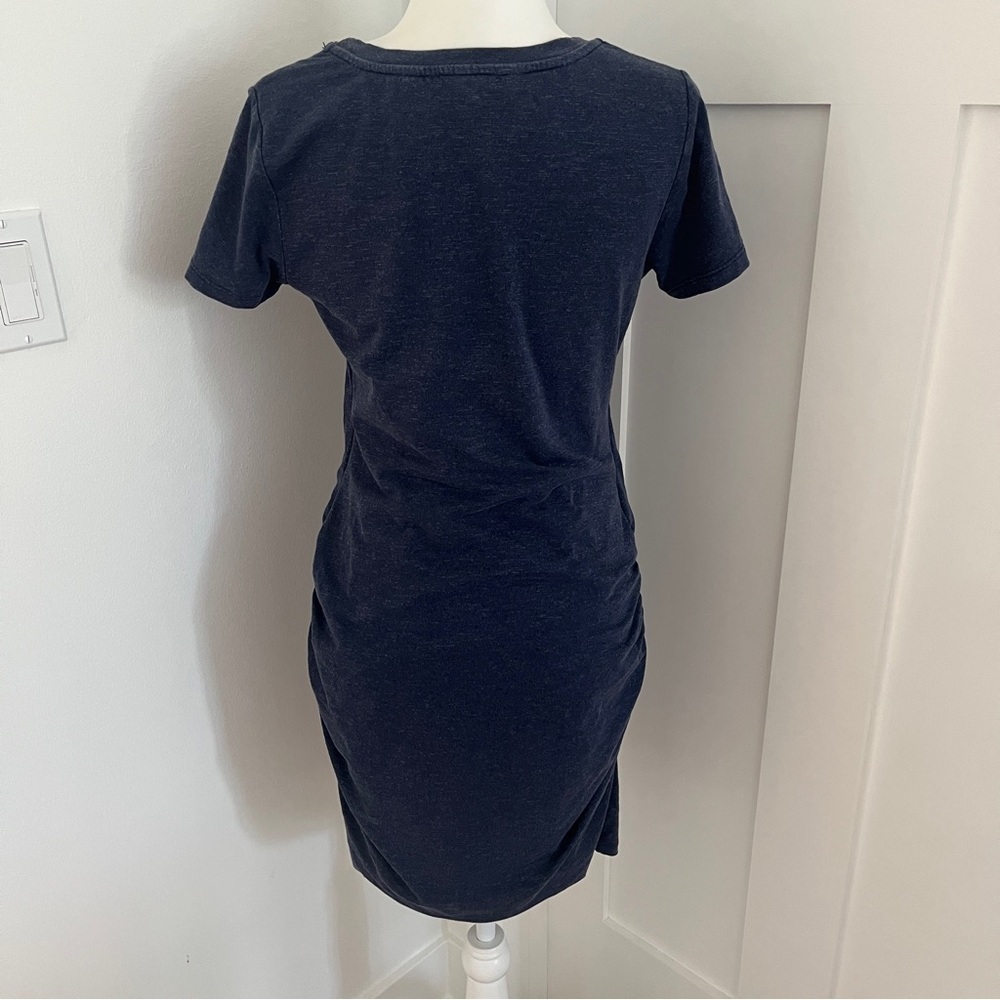 Sundry T- Shirt Dress Blue Knotted Tie Knot Front Short Sleeve Sz 2 (M) *Z4 - Picture 3 of 4
